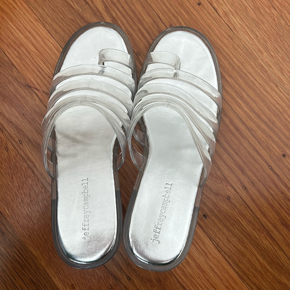 Jeffrey Campbell Jelly Sandal Heels- clear